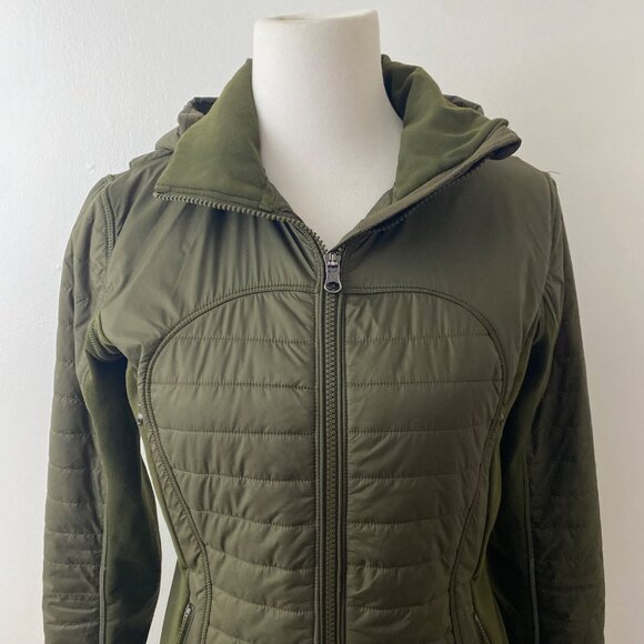 Lululemon First Mile Quilted Jacket Green - Picture 2 of 14